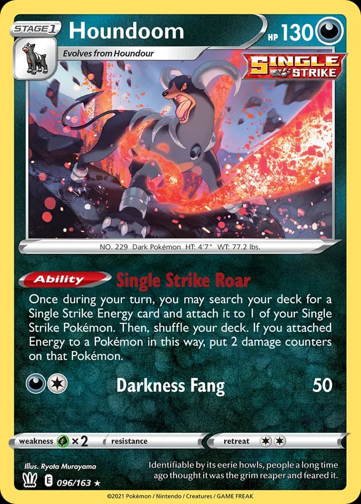 Houndoom card front, Battle Styles 96/163