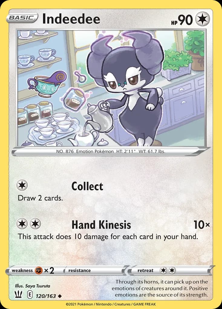 Battle Styles Indeedee card front, 120/163