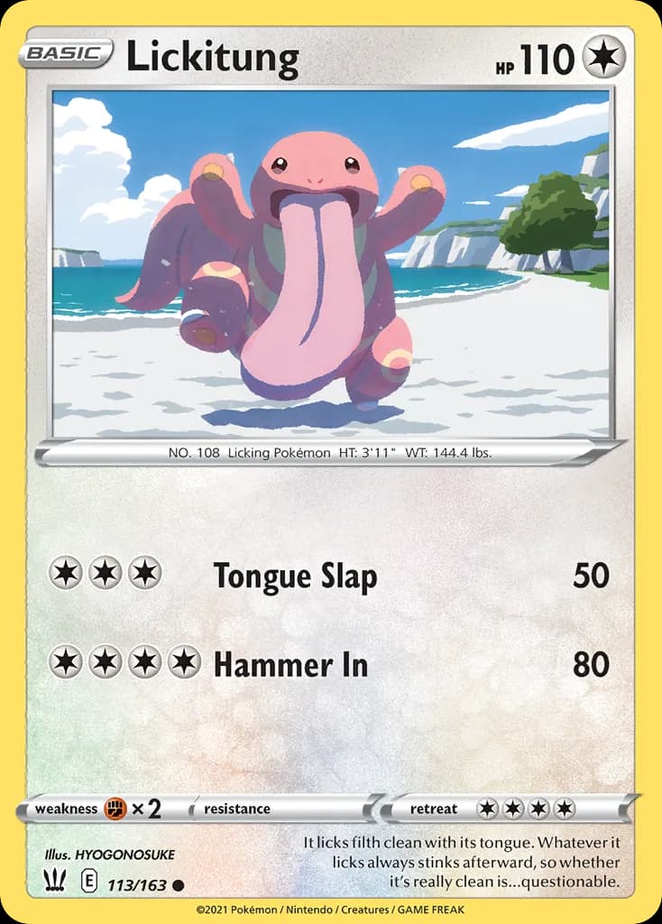 Battle Styles Lickitung card front, 113/163