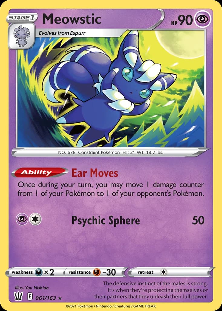 Battle Styles Meowstic card front, 61/163