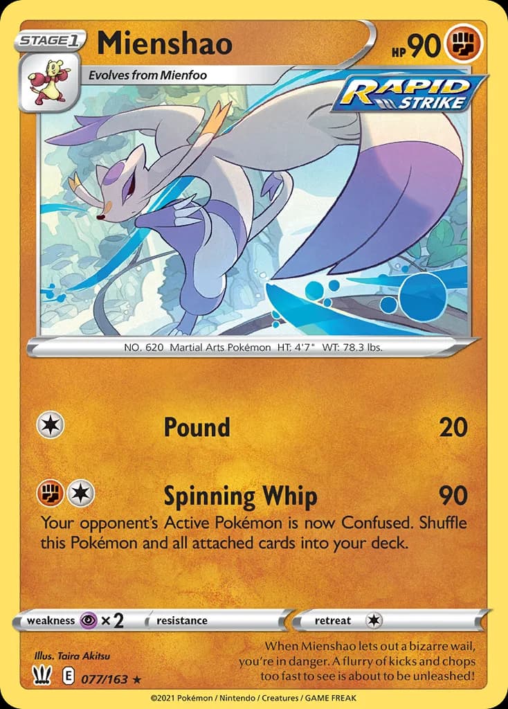 Battle Styles Mienshao card front, 77/163