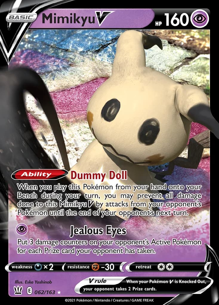 Mimikyu V card front, Battle Styles 62/163