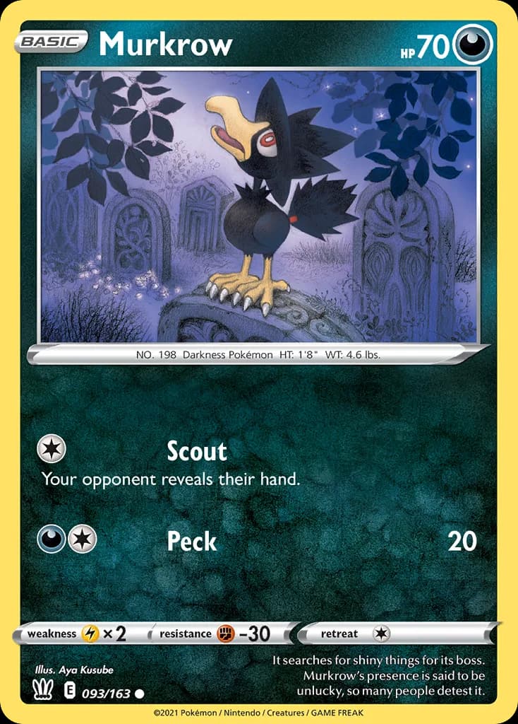 Battle Styles Murkrow card front, 93/163