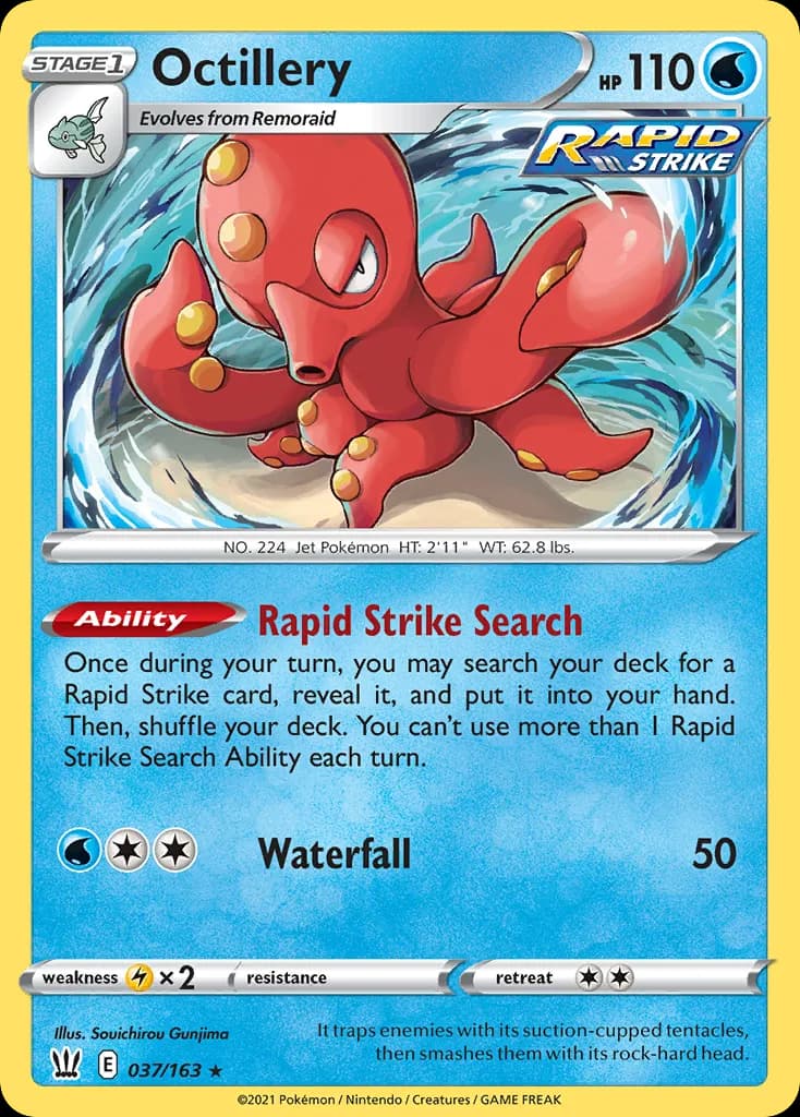 Battle Styles Octillery card front, 37/163