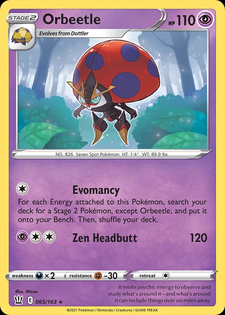 Battle Styles Orbeetle card front, 65/163