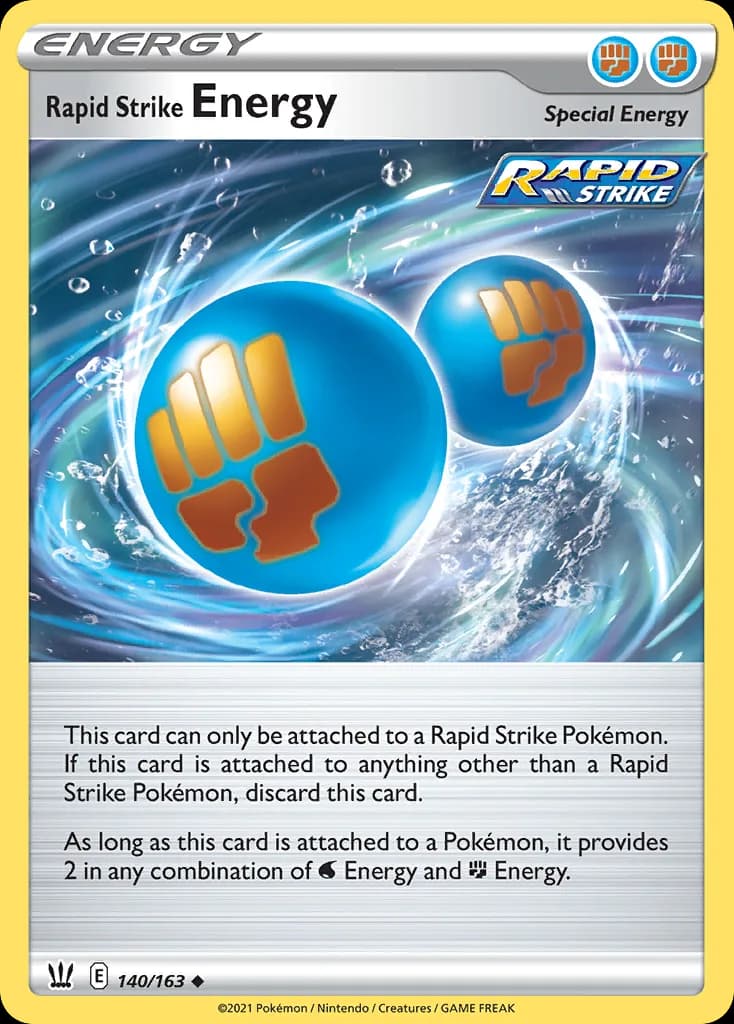 Battle Styles Rapid Strike Energy card front, 140/163