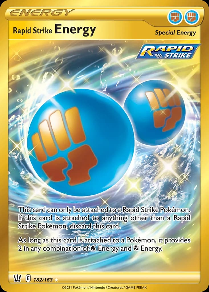 Battle Styles Rapid Strike Energy card front, 182/163