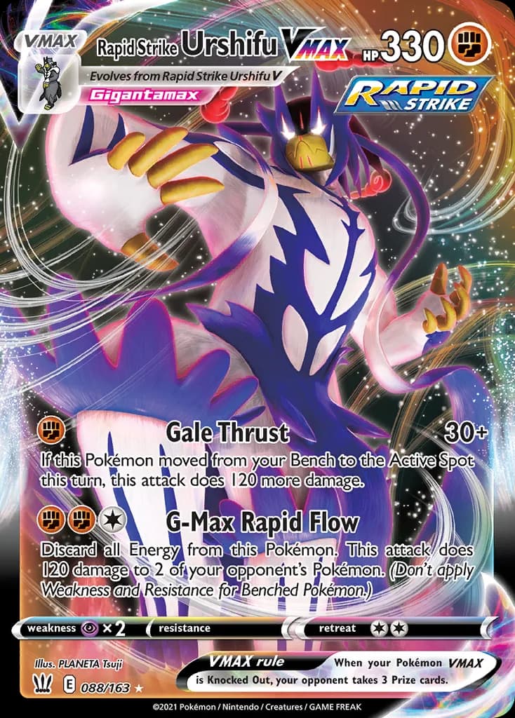 Battle Styles Rapid Strike Urshifu VMAX card front, 88/163
