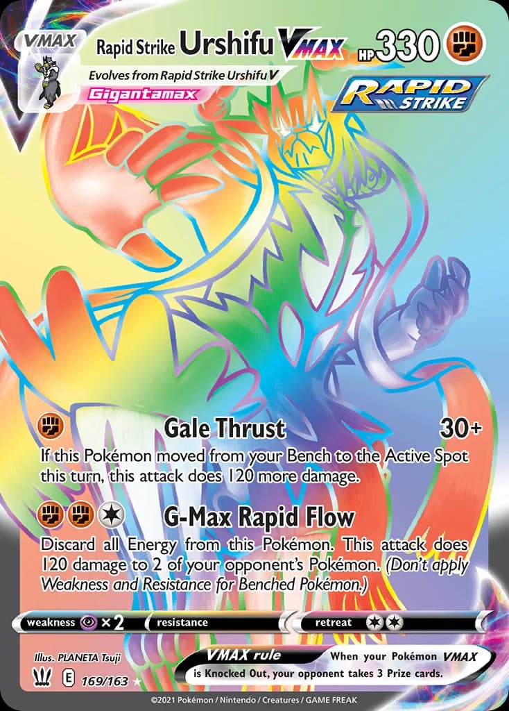Battle Styles Rapid Strike Urshifu VMAX card front, 169/163