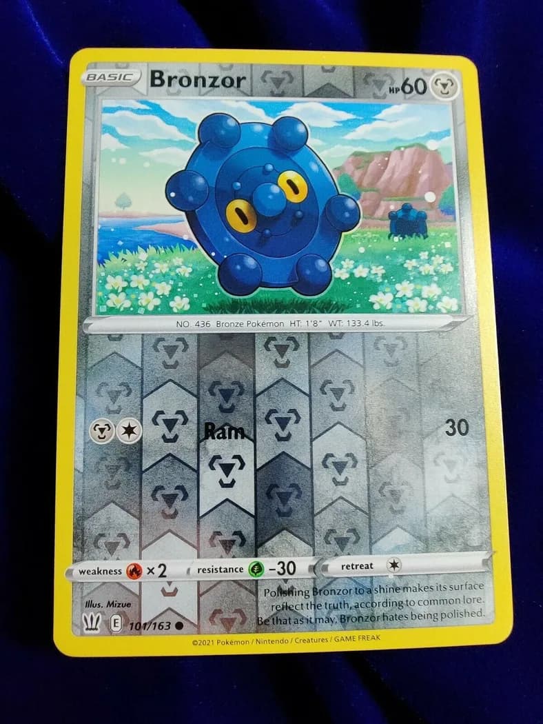Bronzor reverse holo card front, Battle Styles 101/163