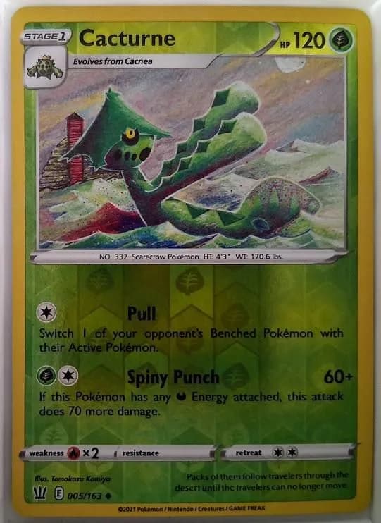Cacturne reverse holo card front, Battle Styles 5/163