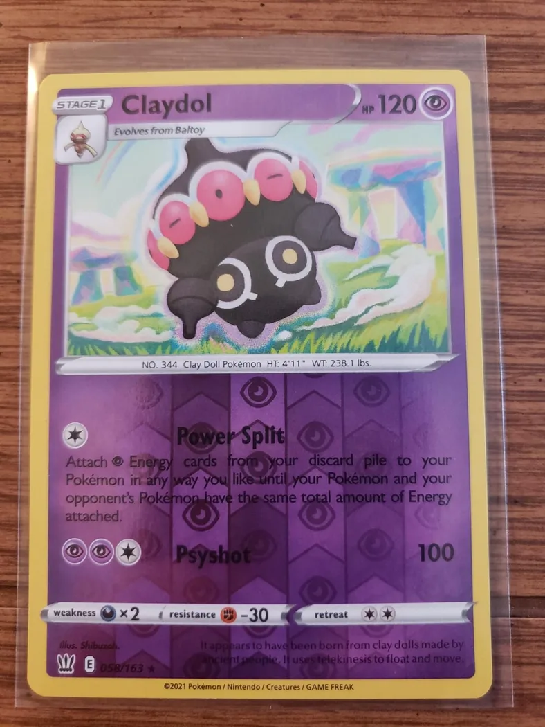 Claydol reverse holo card front, Battle Styles 58/163