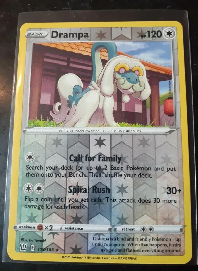 Drampa reverse holo card front, Battle Styles 119/163