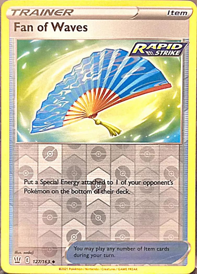 Fan of Waves reverse holo card front, Battle Styles 127/163
