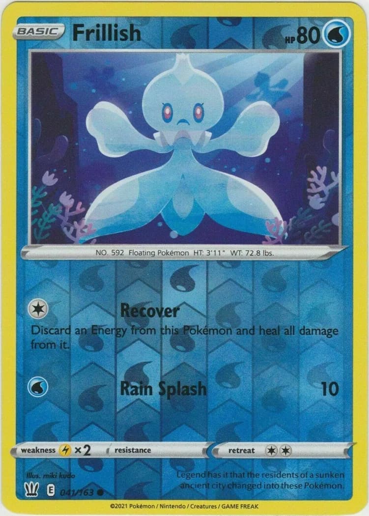 Frillish reverse holo card front, Battle Styles 41/163