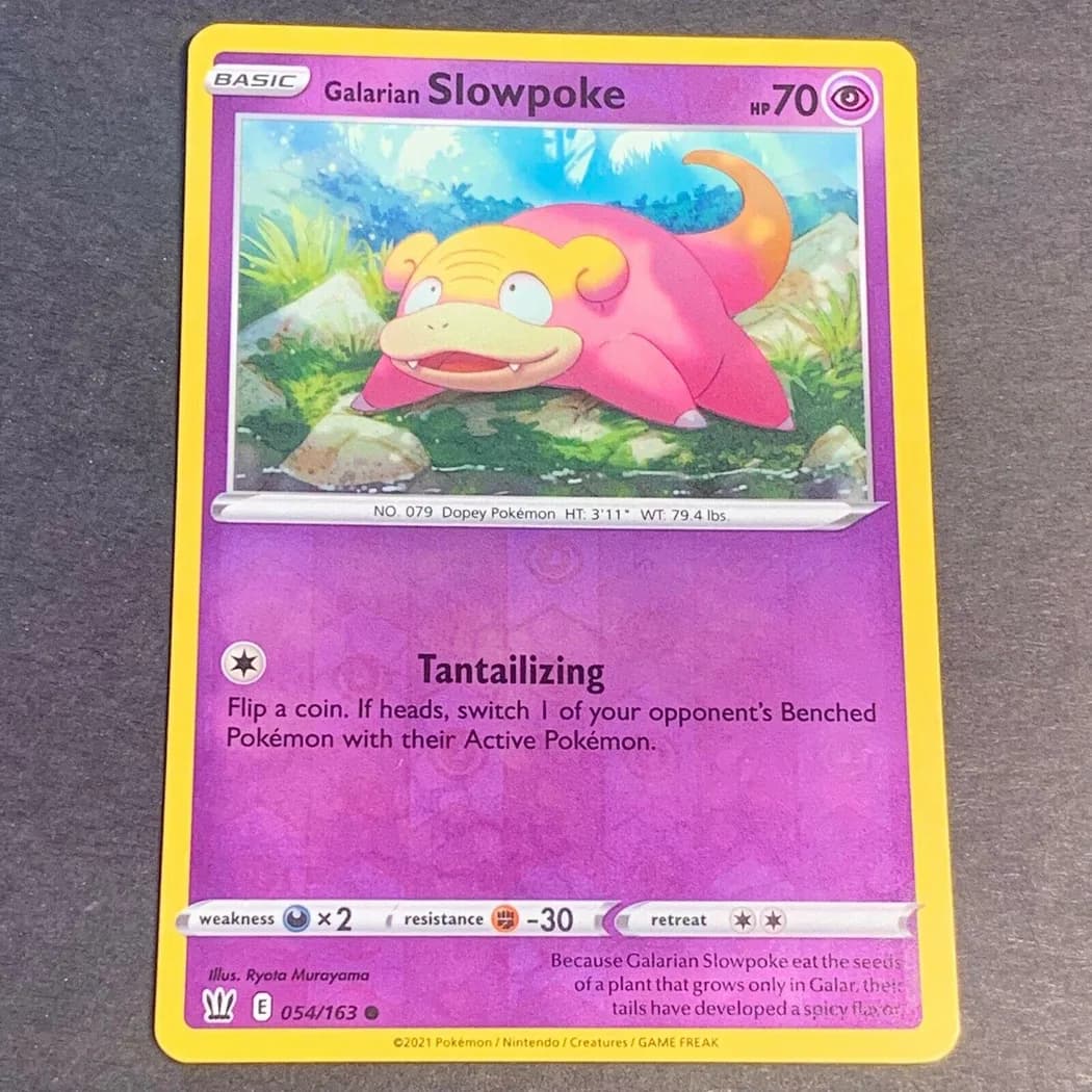 Galarian Slowpoke reverse holo card front, Battle Styles 54/163
