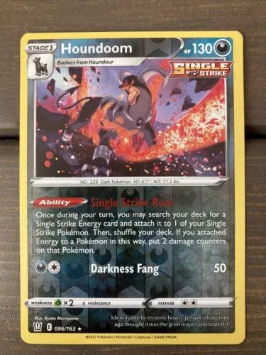 Houndoom reverse holo card front, Battle Styles 96/163
