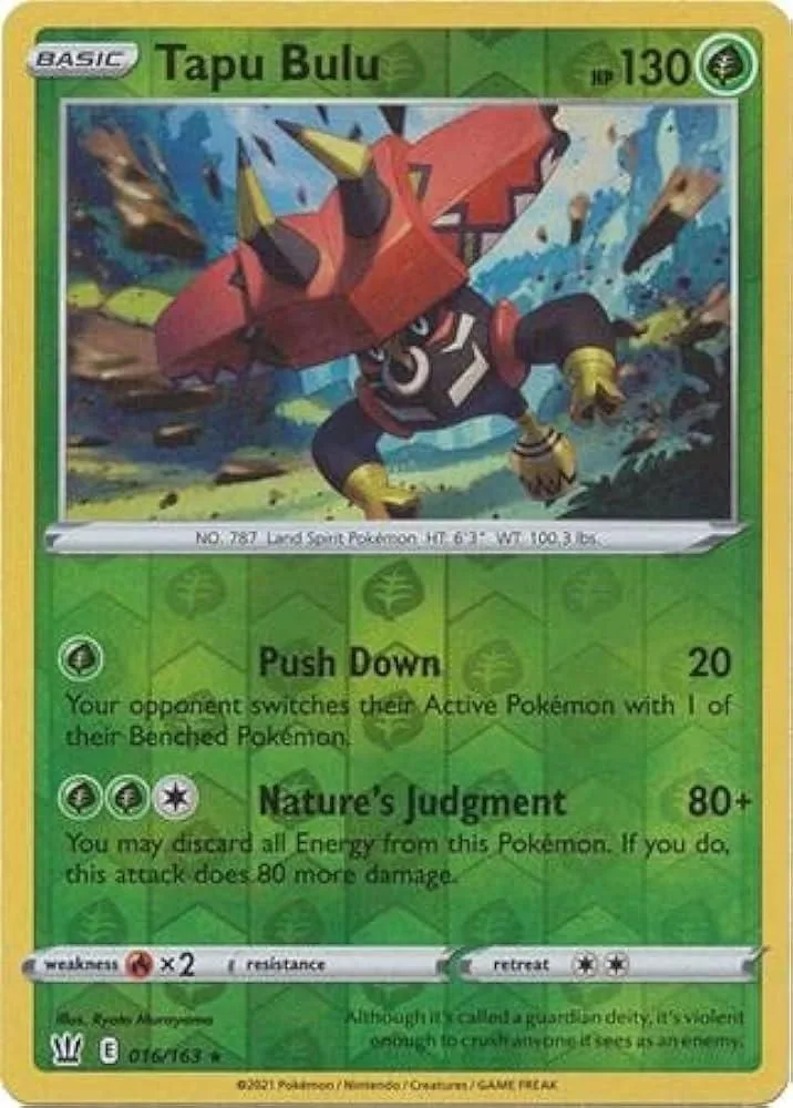 Tapu Bulu reverse holo card front, Battle Styles 16/163