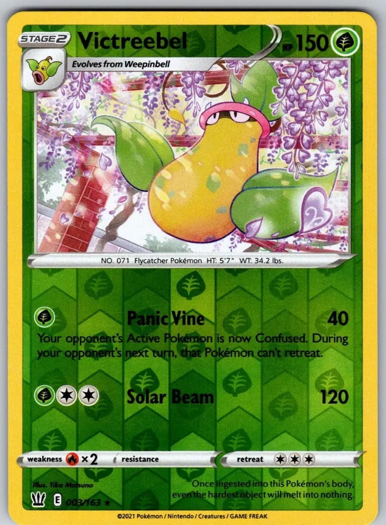 Victreebel reverse holo card front, Battle Styles 3/163