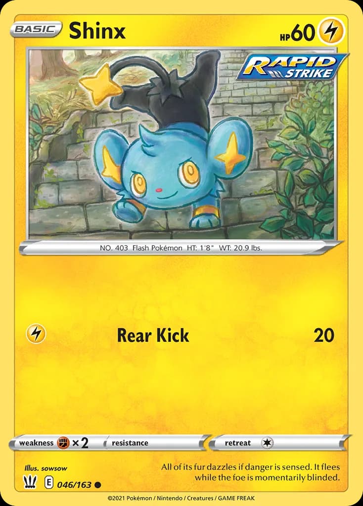 Battle Styles Shinx card front, 46/163