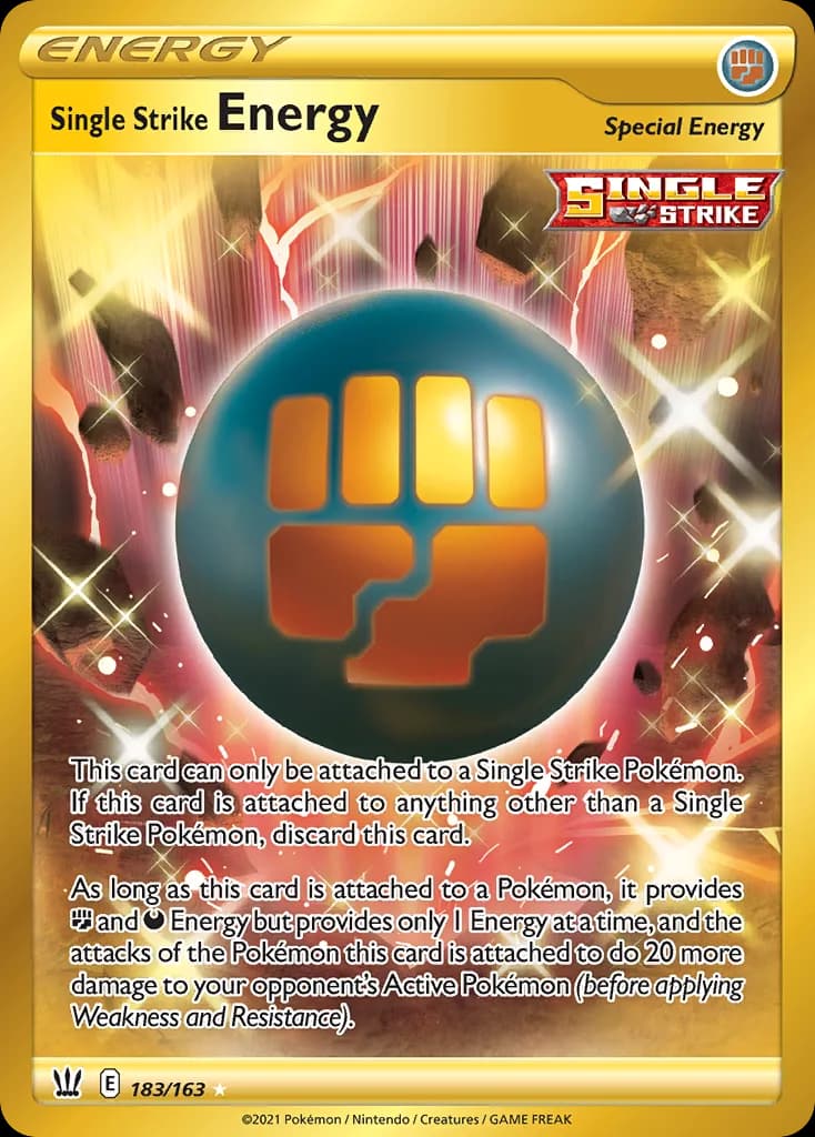 Battle Styles Single Strike Energy card front, 183/163