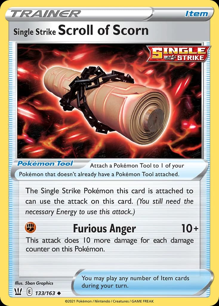 Battle Styles Single Strike Scroll of Scorn card front, 133/163