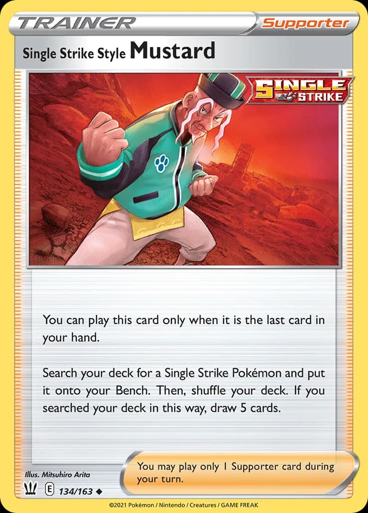 Battle Styles Single Strike Style Mustard card front, 134/163