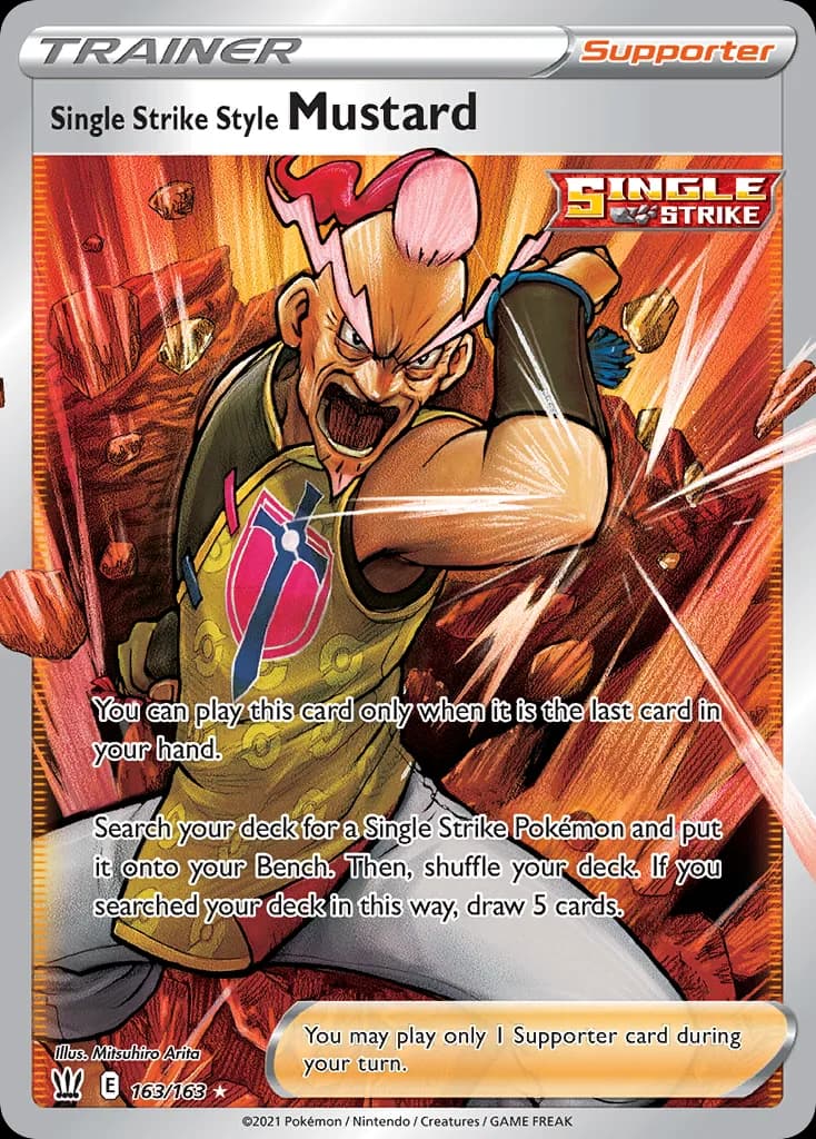 Battle Styles Single Strike Style Mustard card front, 163/163