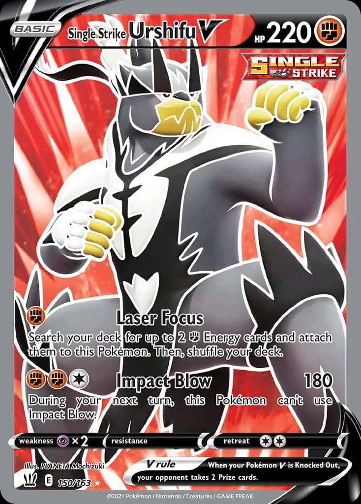 Battle Styles Single Strike Urshifu V card front, 150/163