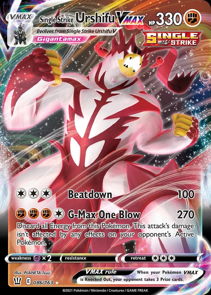 Battle Styles Single Strike Urshifu VMAX card front, 86/163
