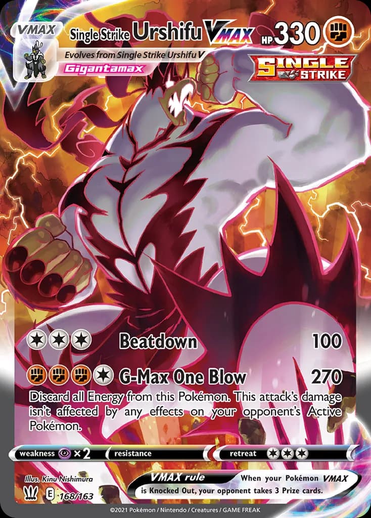 Battle Styles Single Strike Urshifu VMAX card front, 168/163