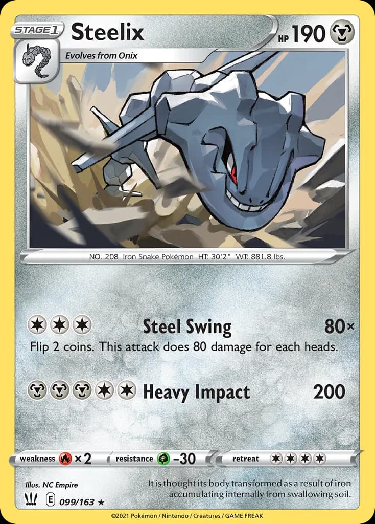 Battle Styles Steelix card front, 99/163