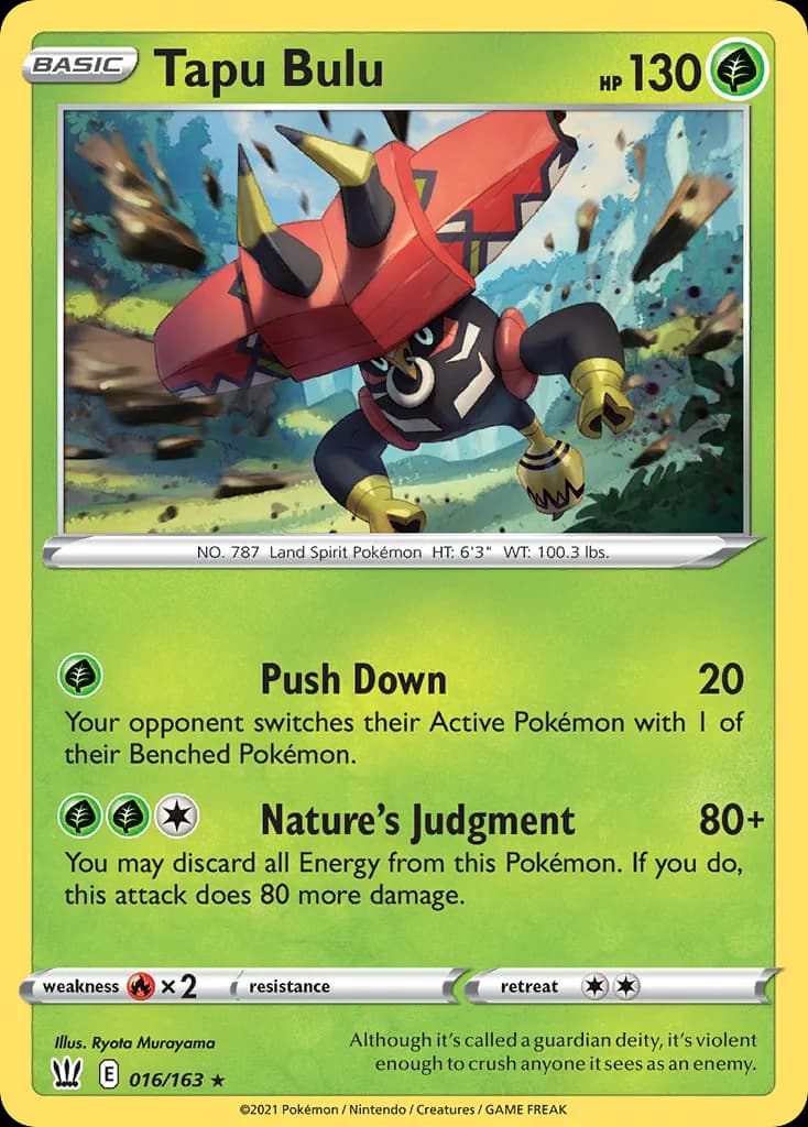Battle Styles Tapu Bulu card front, 16/163