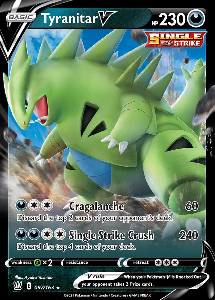 Tyranitar V card front, Battle Styles 97/163