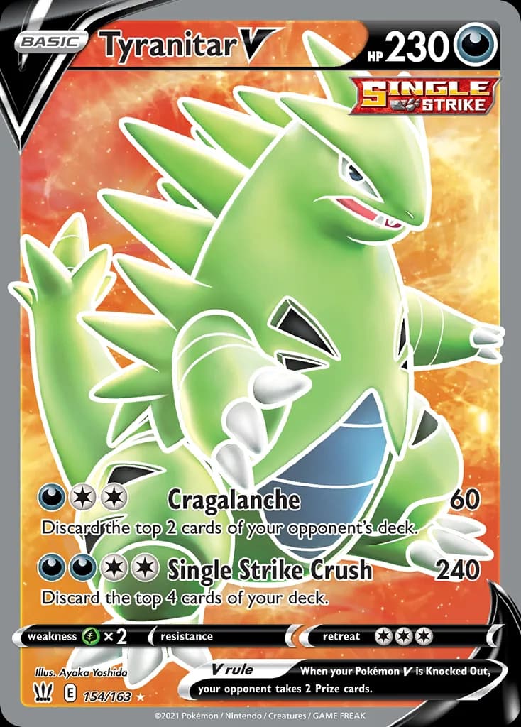 Tyranitar V card front, Battle Styles 154/163