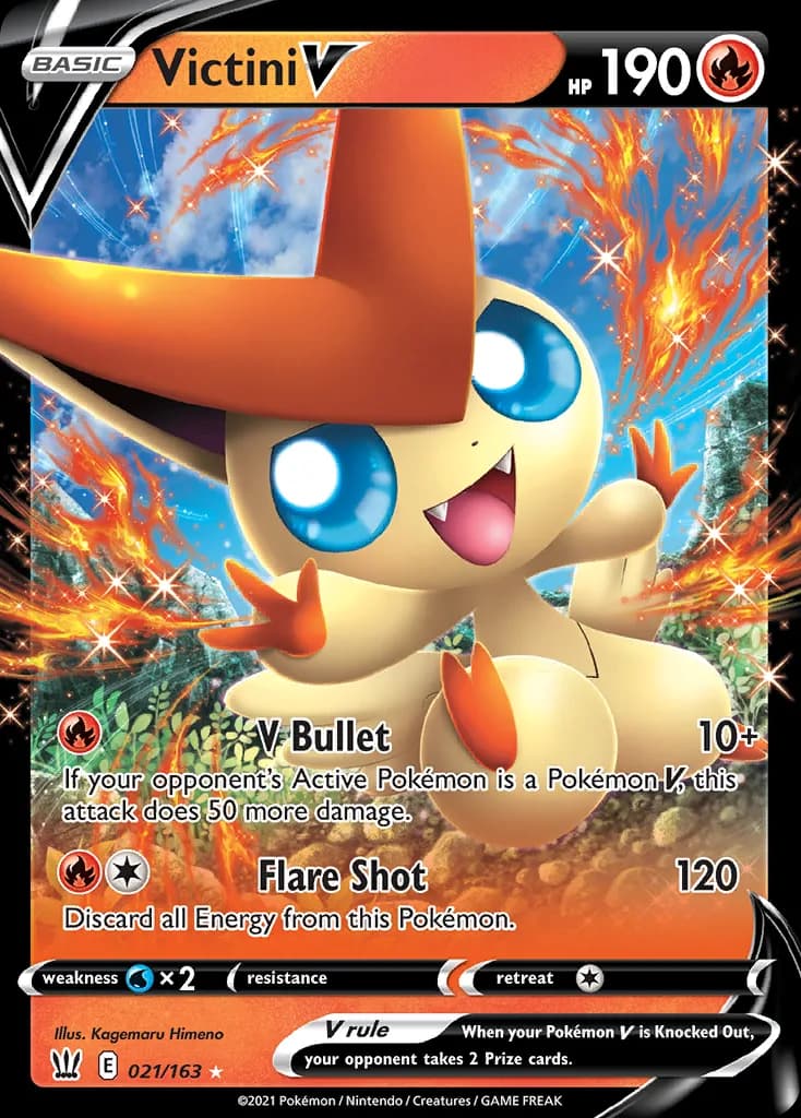 Victini V card front, Battle Styles 21/163