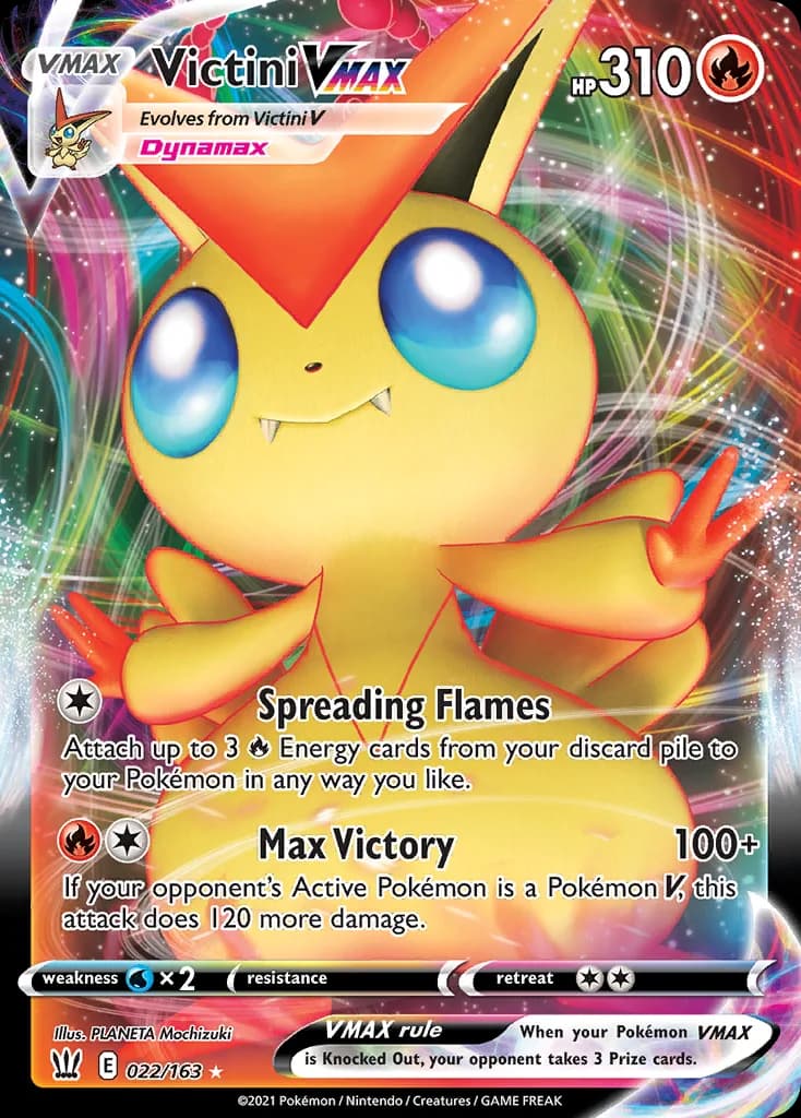 Victini VMAX card front, Battle Styles 22/163
