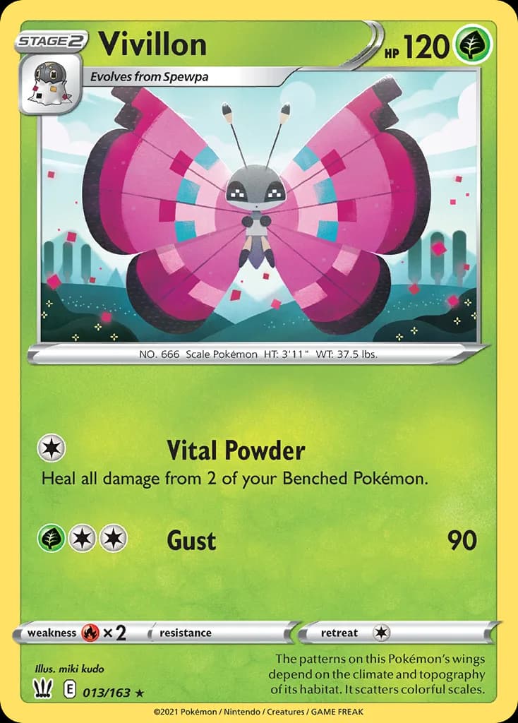 Battle Styles Vivillon card front, 13/163