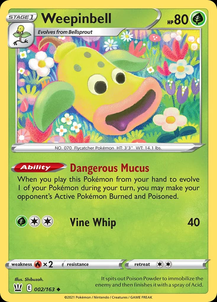 Battle Styles Weepinbell card front, 2/163