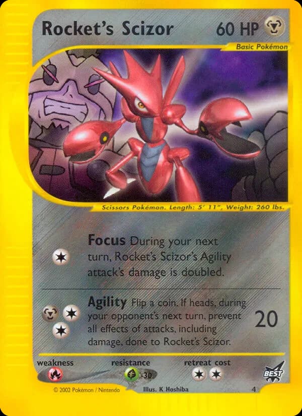 Rocket's Scizor card front, Best of Game 4/9