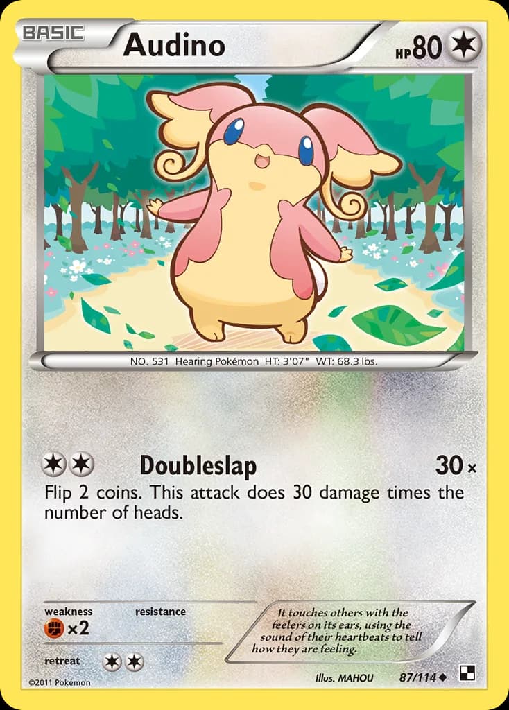 Black & White Audino card front, 87/114
