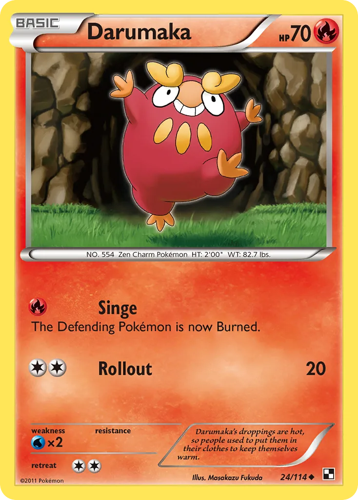 Black & White Darumaka card front, 24/114