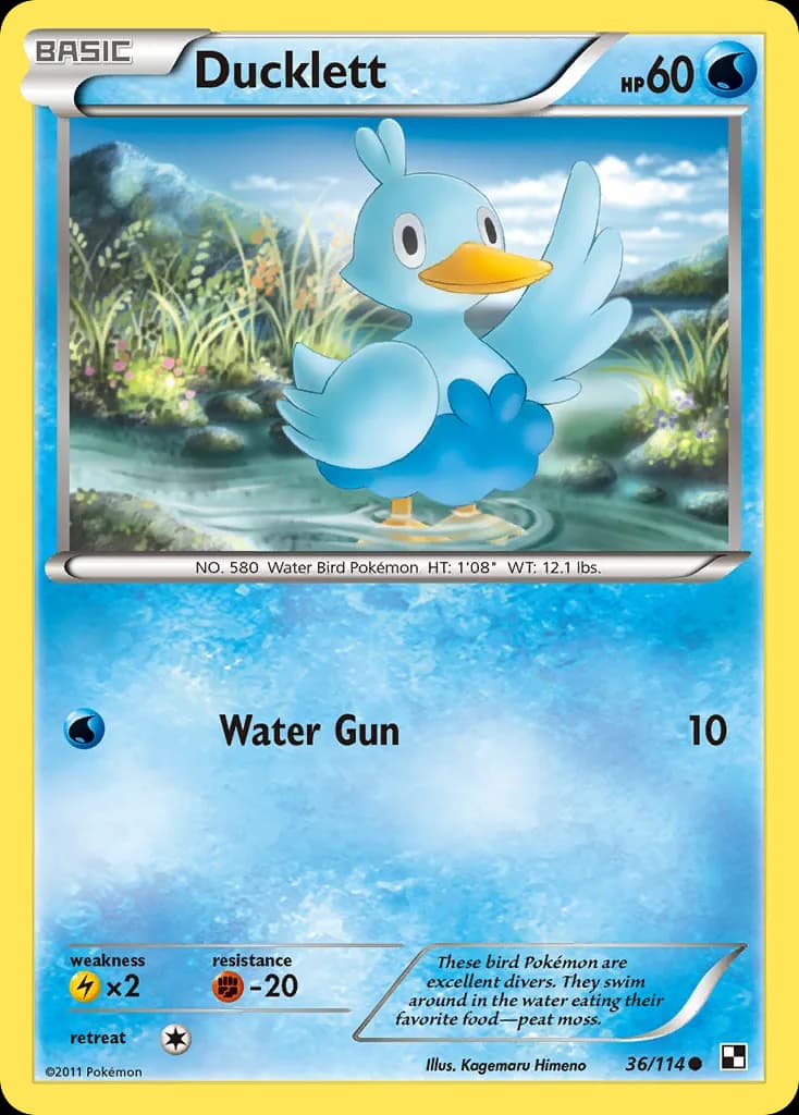 Black & White Ducklett card front, 36/114