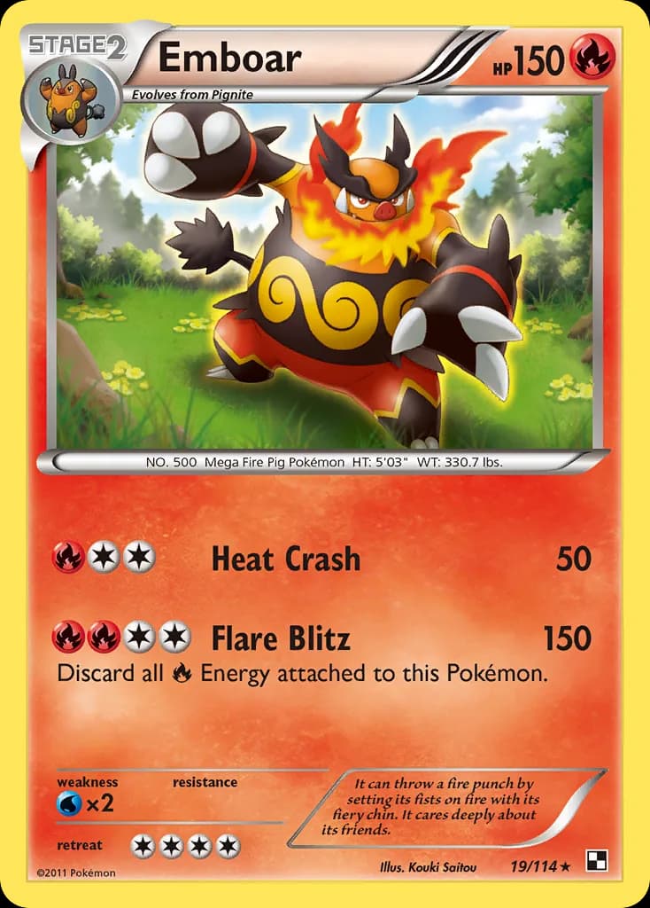 Black & White Emboar card front, 19/114