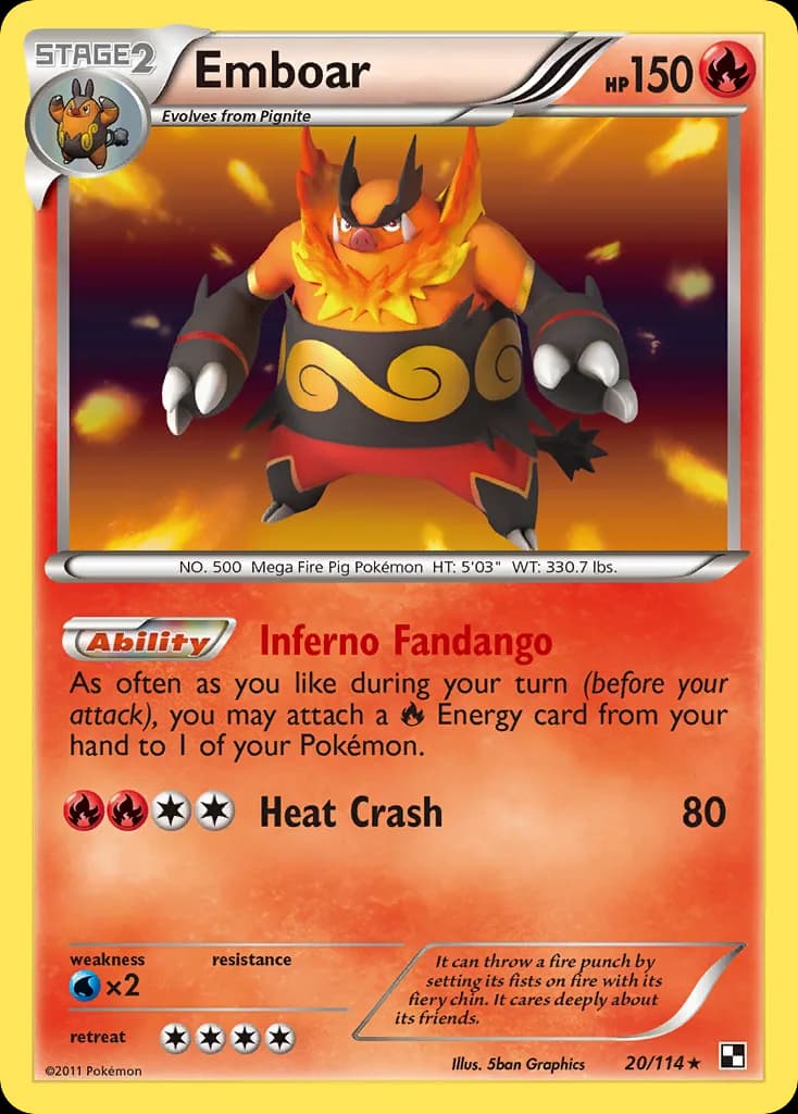 Black & White Emboar card front, 20/114