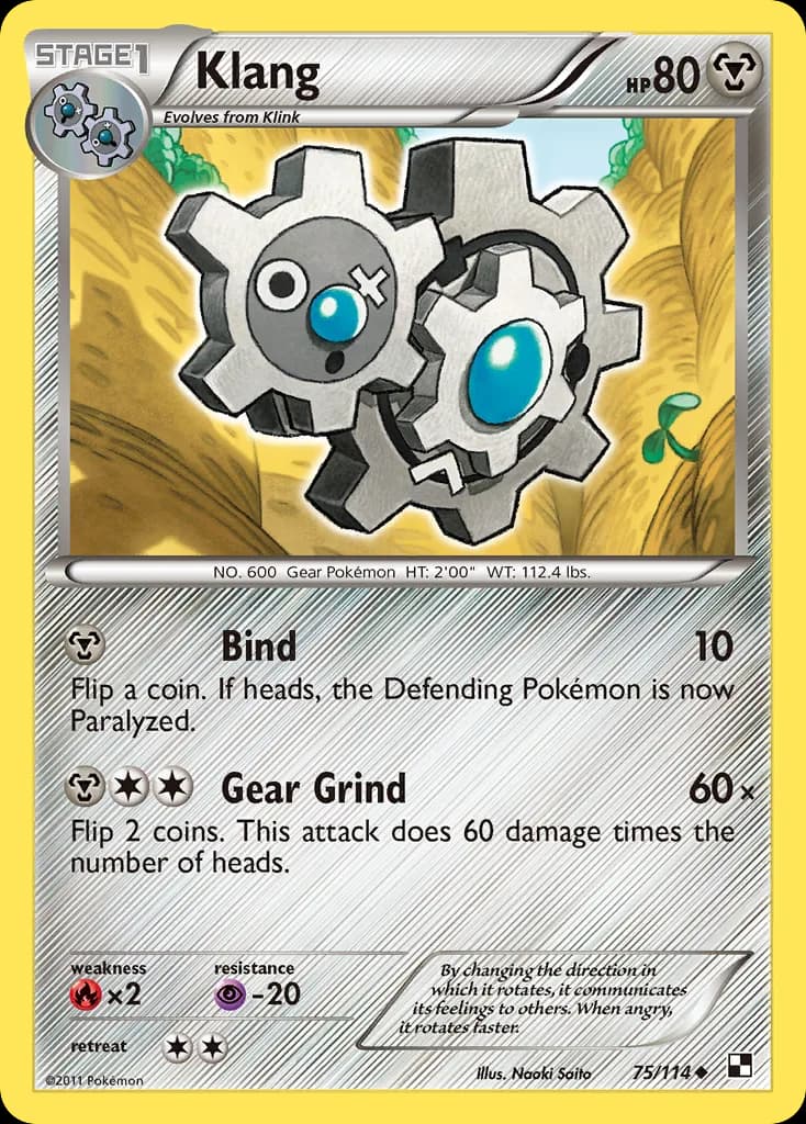 Black & White Klang card front, 75/114