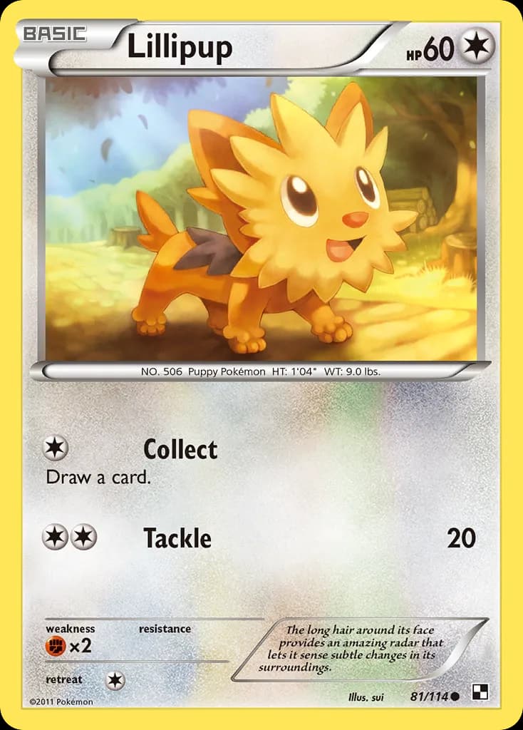 Black & White Lillipup card front, 81/114