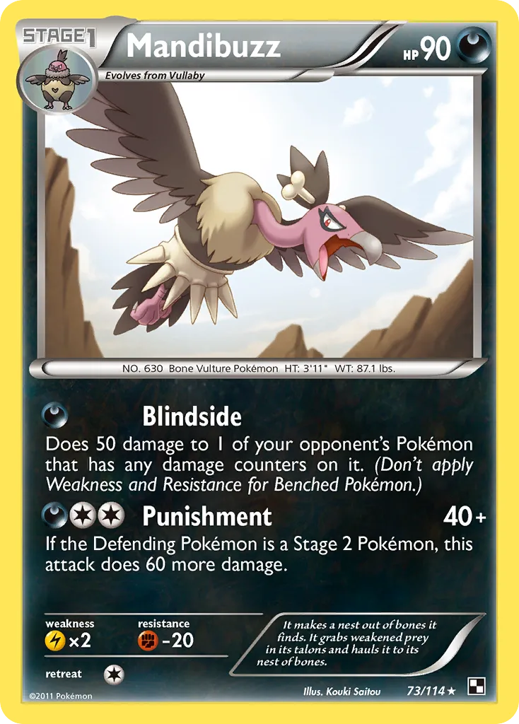 Black & White Mandibuzz card front, 73/114