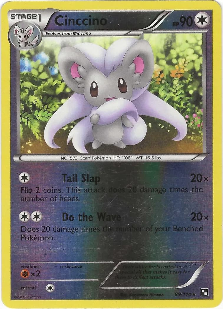 Cinccino reverse holo card front, Black & White 89/114