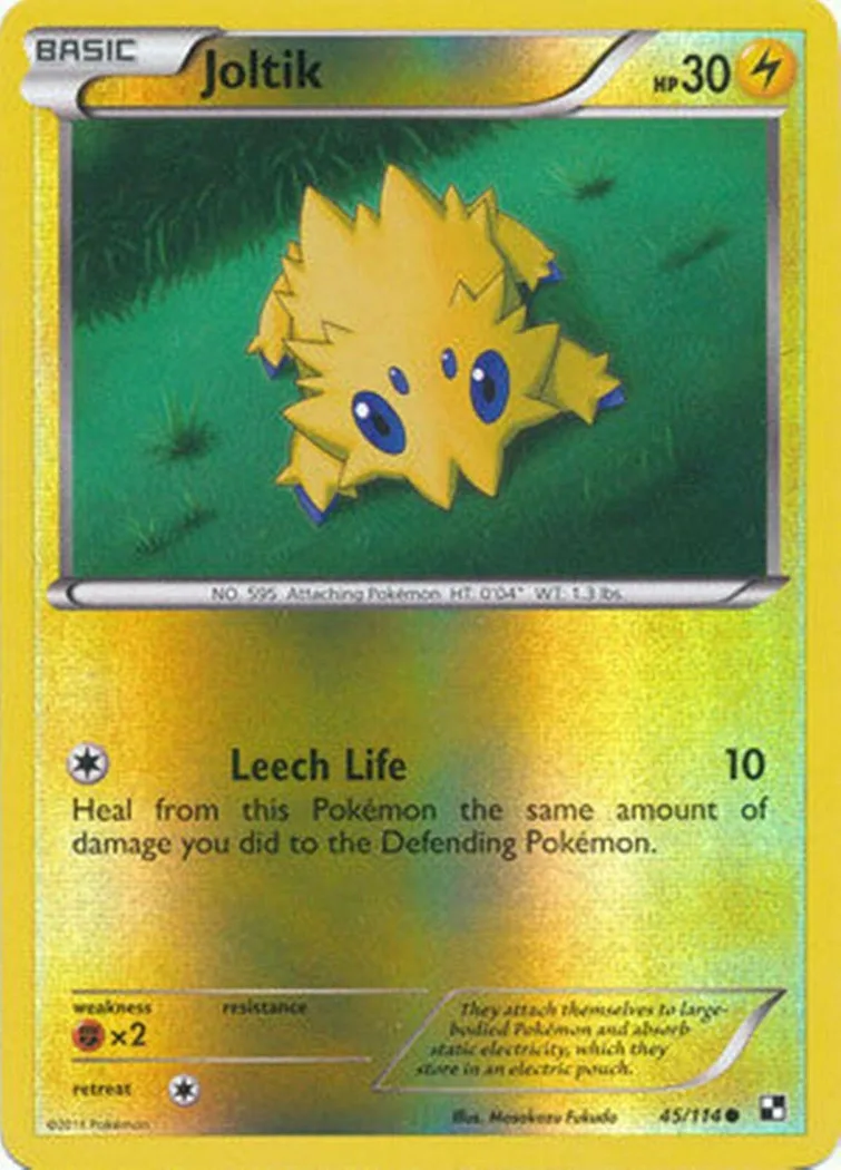Joltik reverse holo card front, Black & White 45/114
